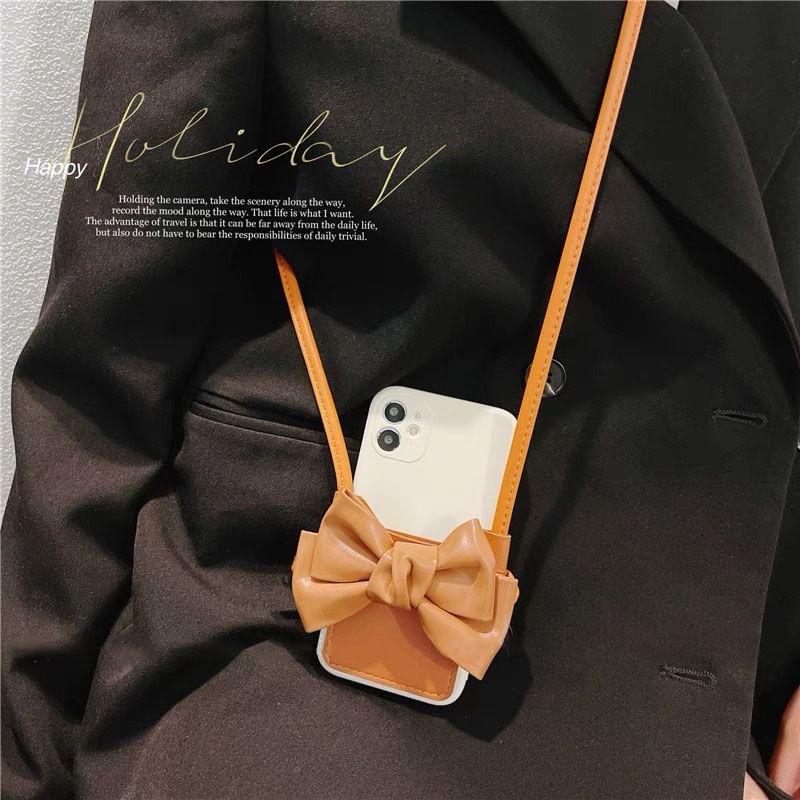 Faux Bow Phone Case Leather