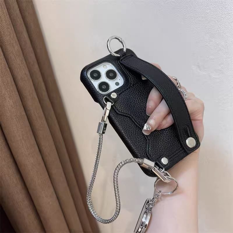 Case Heart Phone Mirrored Leather Faux
