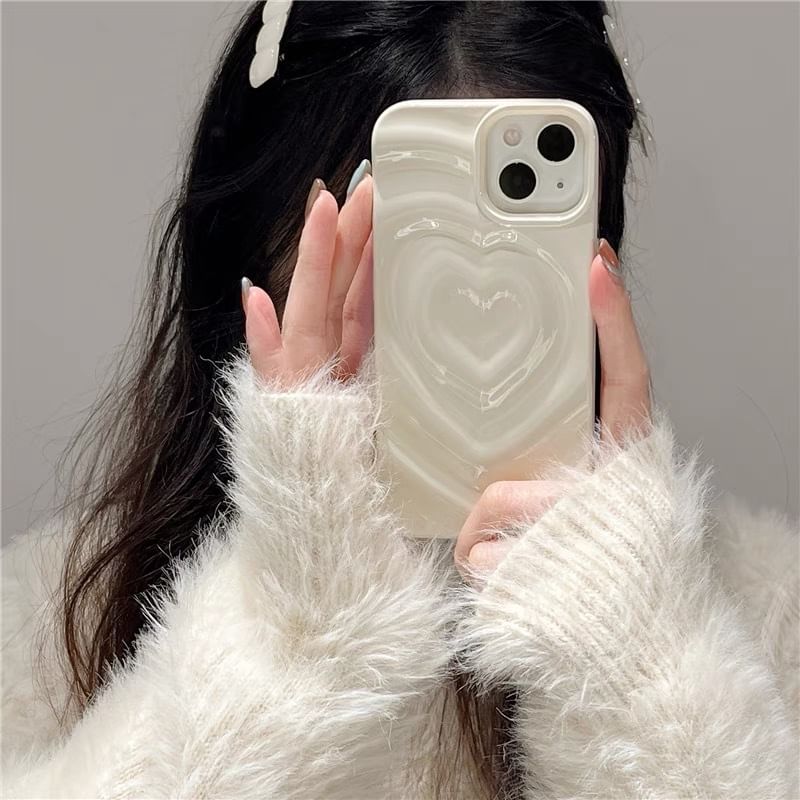 Textured Case Heart Phone