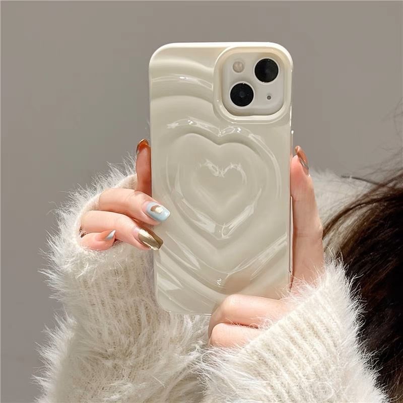 Textured Case Heart Phone