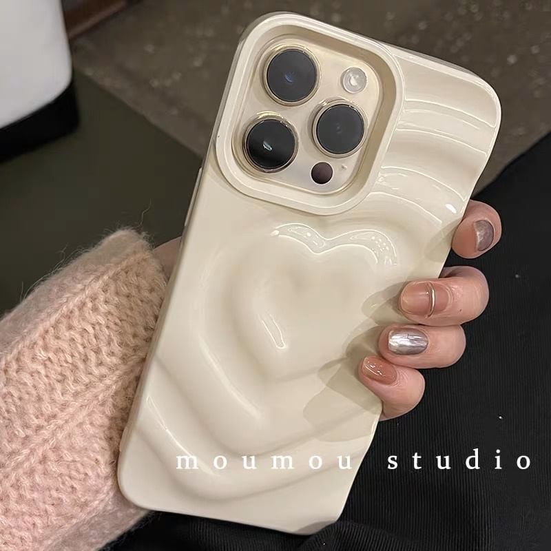 Textured Case Heart Phone