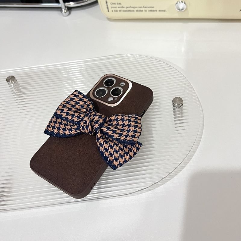 Bow Houndstooth Phone Case