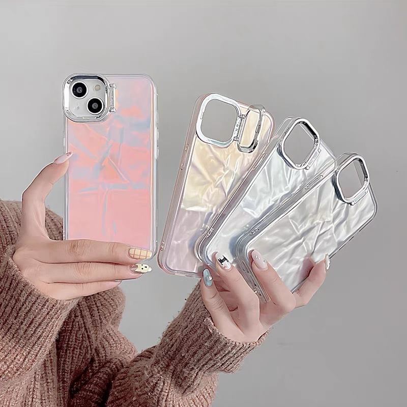 Phone Textured Case Stand Holographic