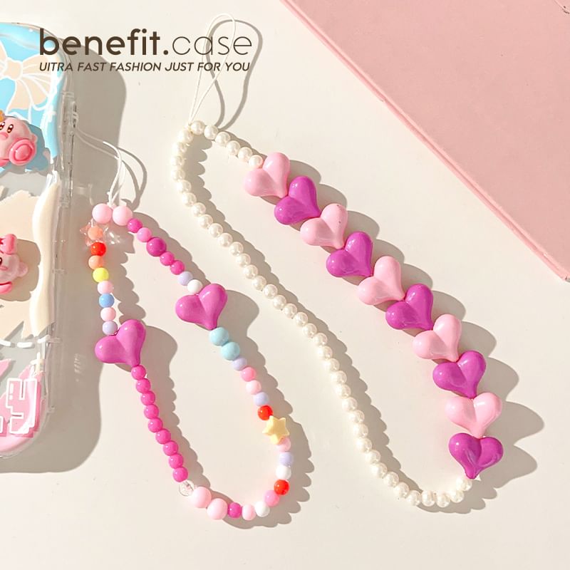 Strap Phone Heart Bead