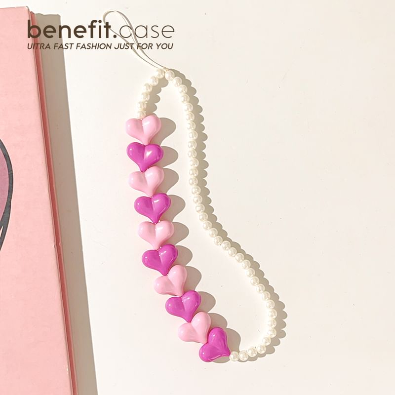Strap Phone Heart Bead