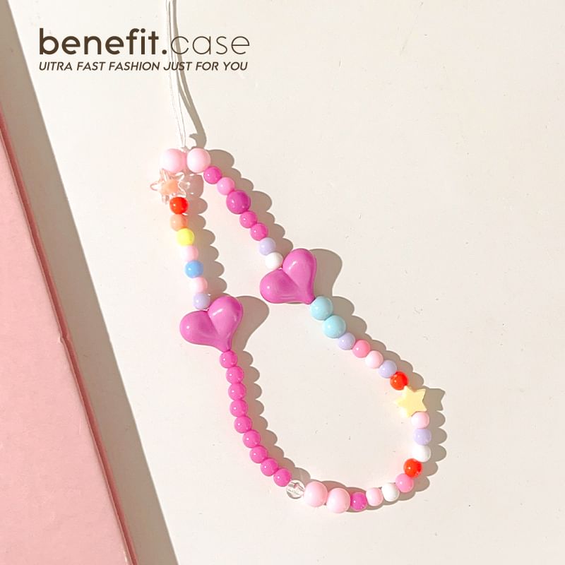 Strap Phone Heart Bead