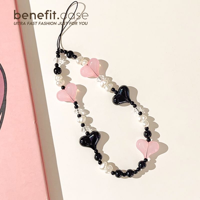 Strap Phone Heart Bead