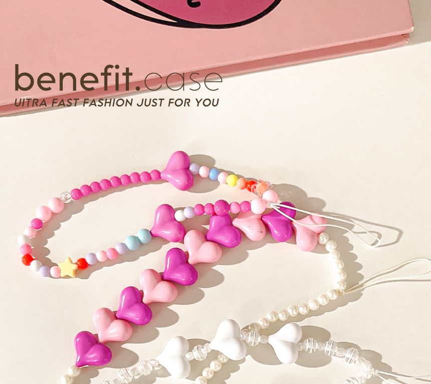 Strap Phone Heart Bead