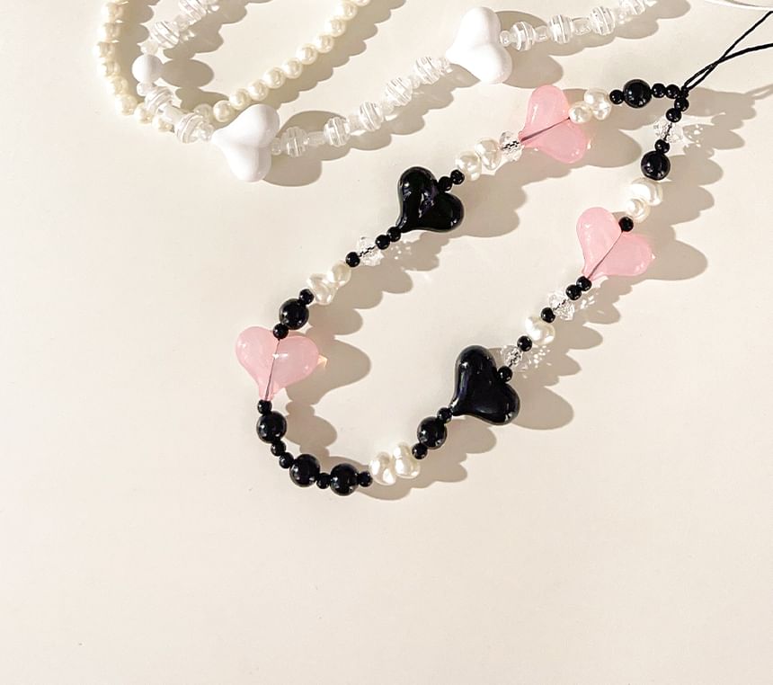 Strap Phone Heart Bead