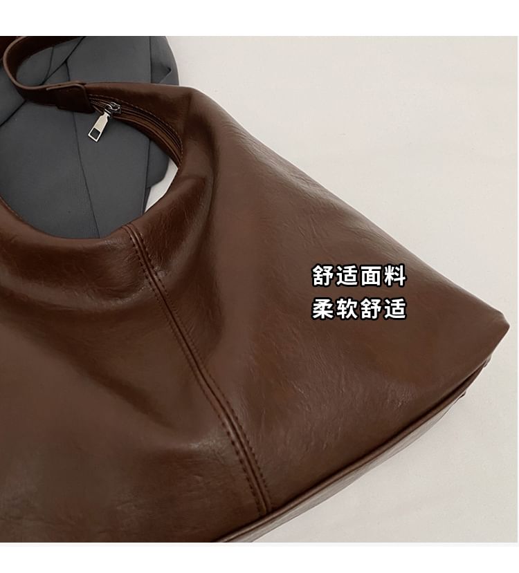Bag Tote Faux Leather Plain
