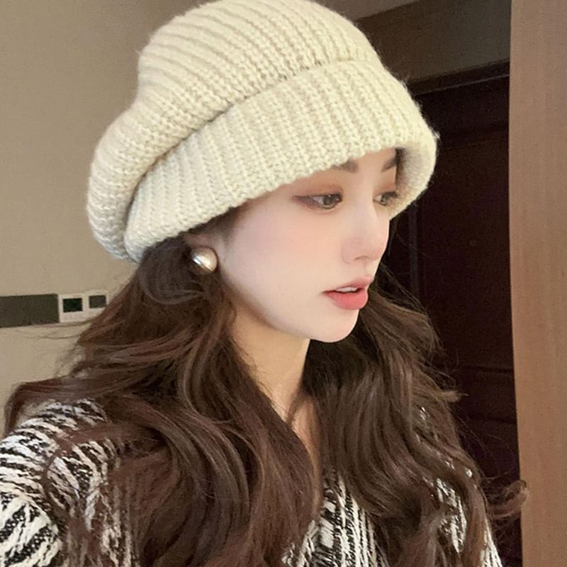SamplePlain Knit Slouchy Beanie