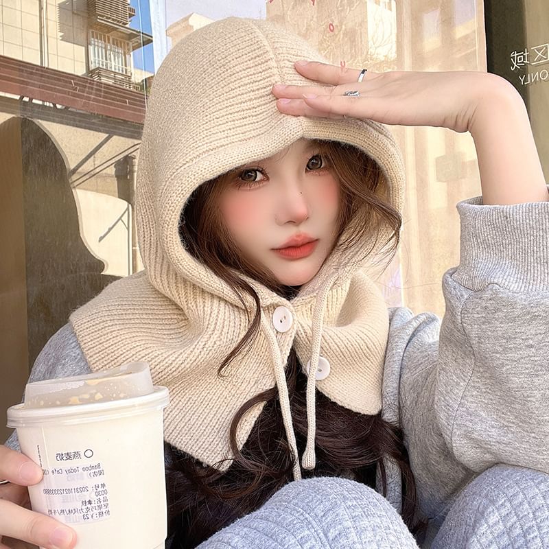 SampleButtoned Knit Balaclava