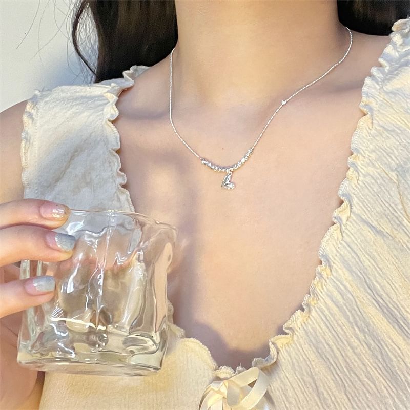 Heart Pendant Beaded Necklace