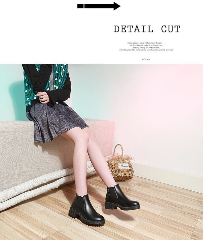 Boots Leather Chelsea Short Faux