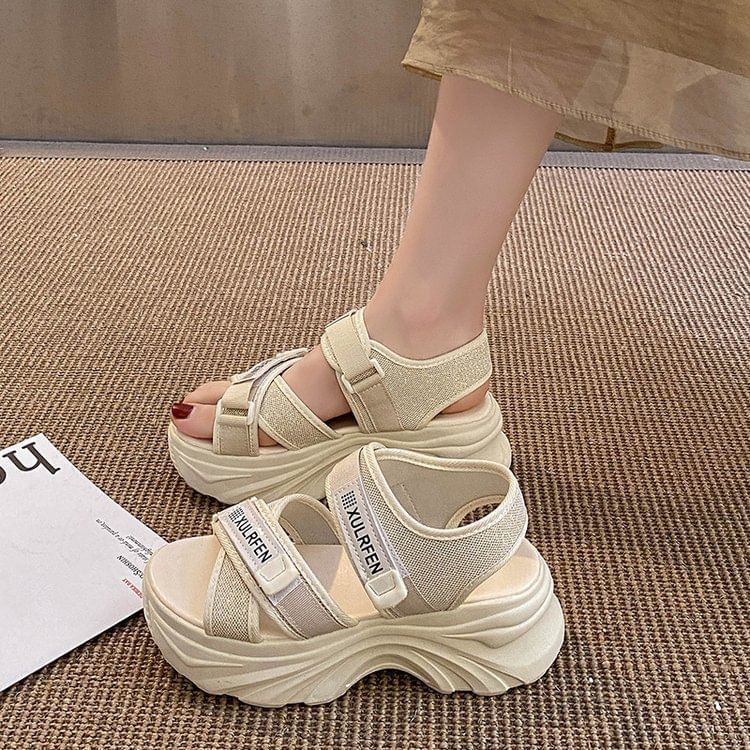 Lettering Strap Adhesive Sandals