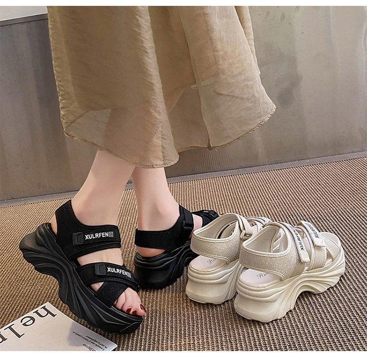 Lettering Strap Adhesive Sandals
