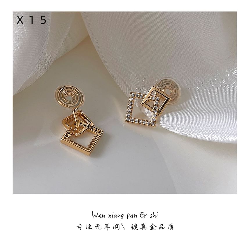 Cuff Square Ear Rhinestone Alloy