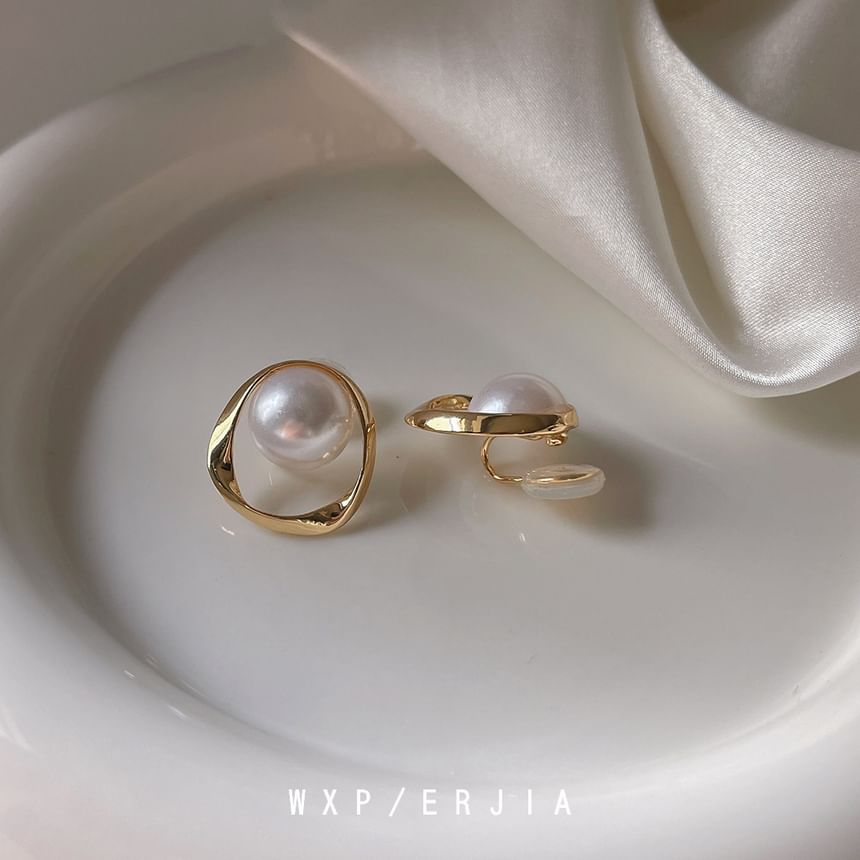 Ear Alloy Pearl Faux Hoop Cuff