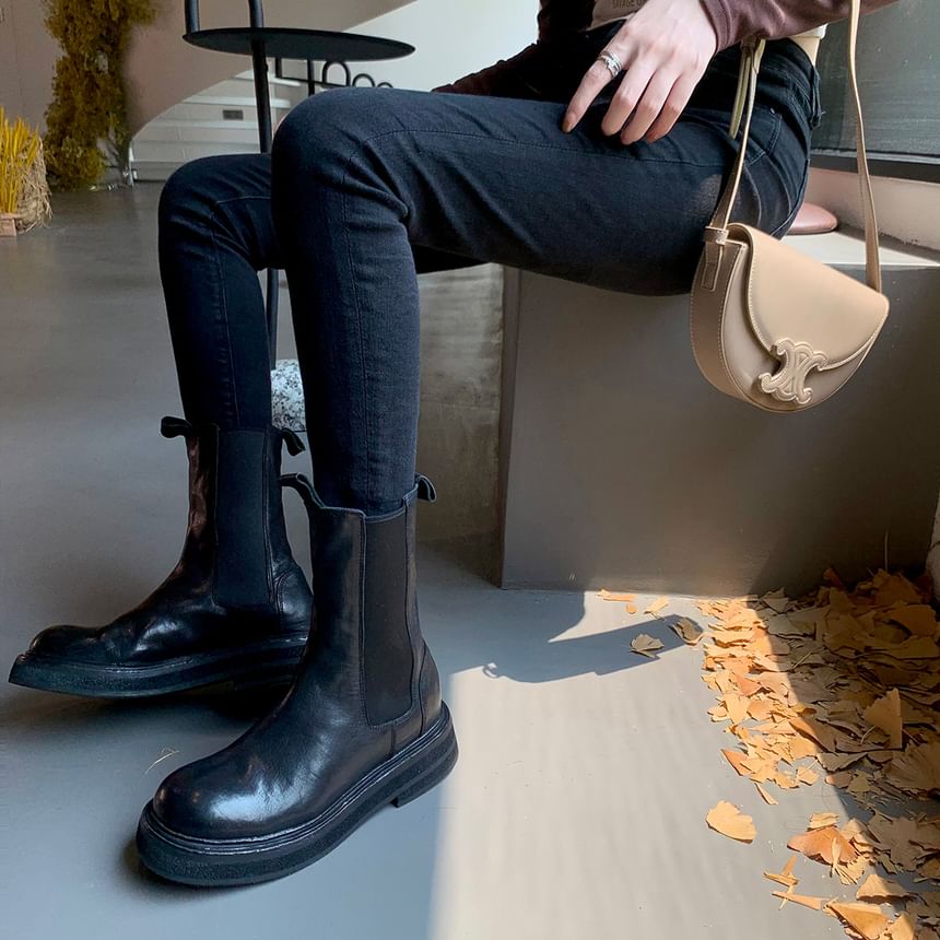 Boots Faux Short Chelsea Leather