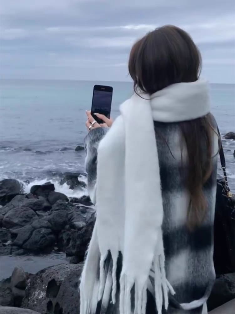 Fringed Plain Scarf