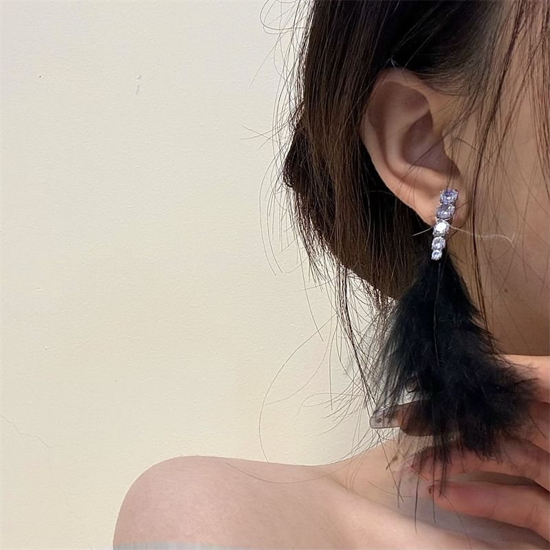 Feather Drop Earring