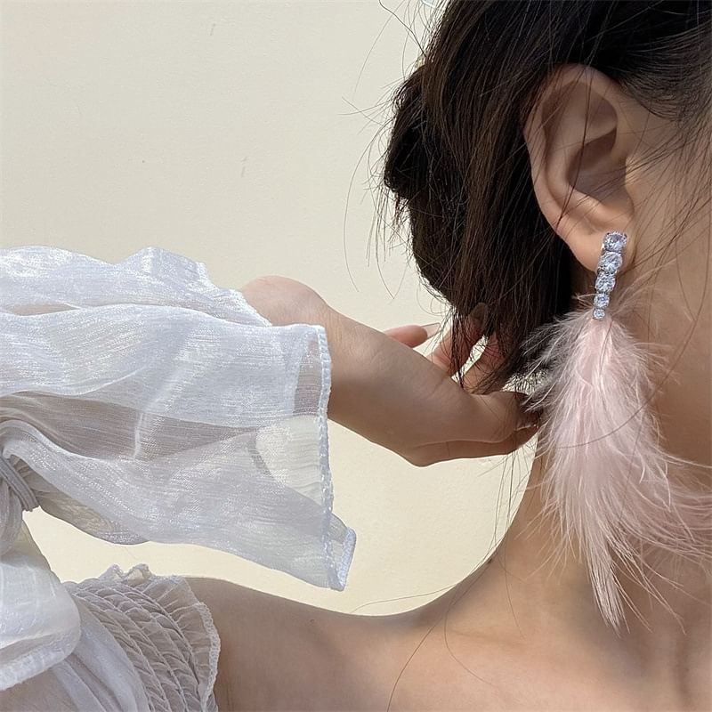 Feather Drop Earring