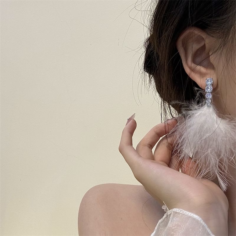 Feather Drop Earring