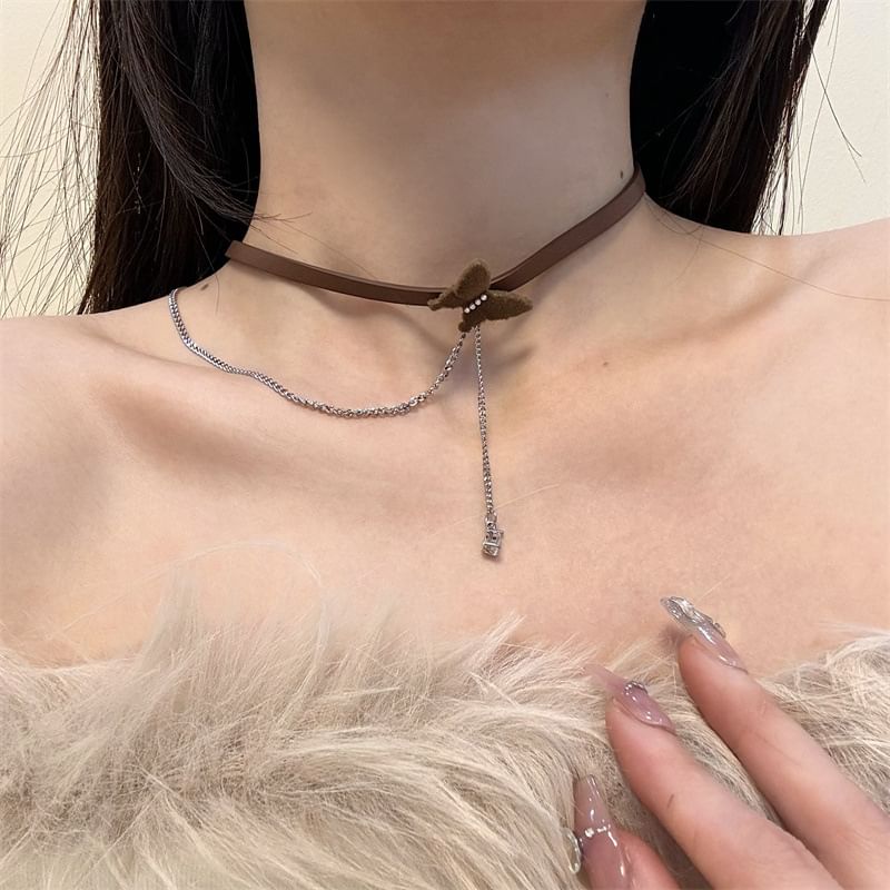 Velvet Butterfly Choker