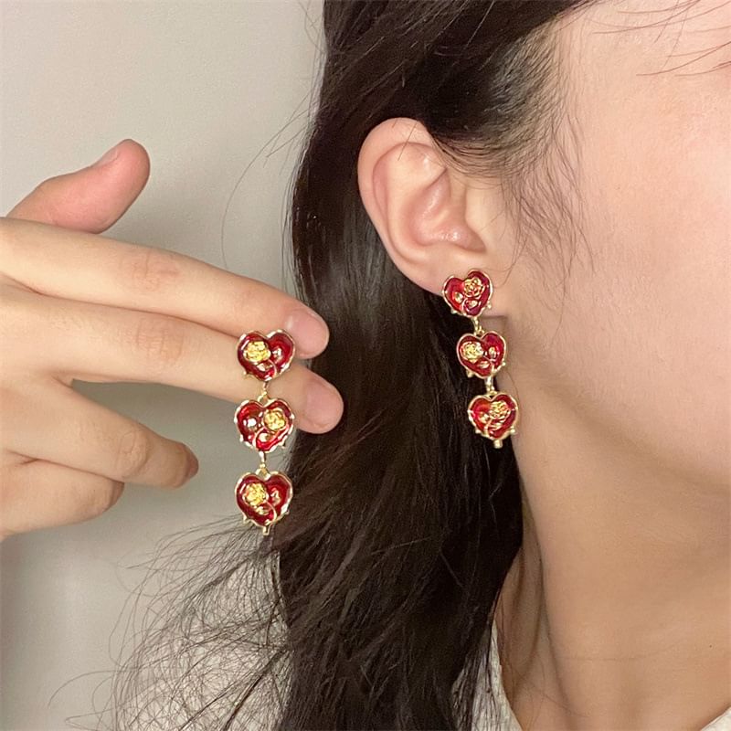 Heart Drop Earring