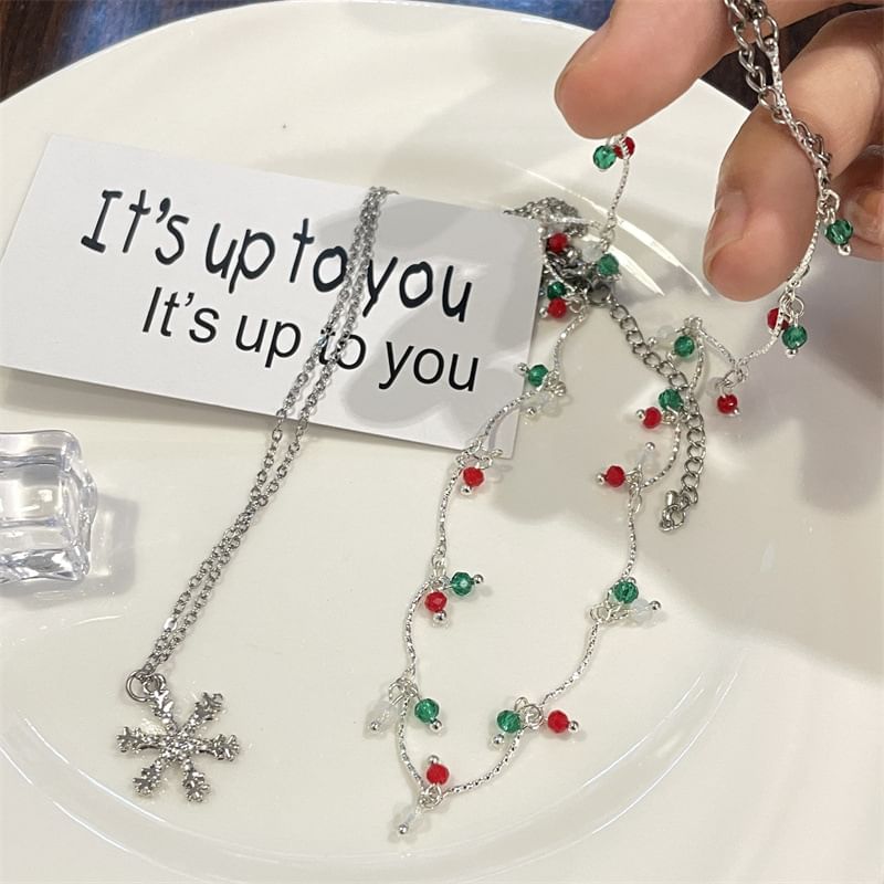 Necklace Layered Snowflake