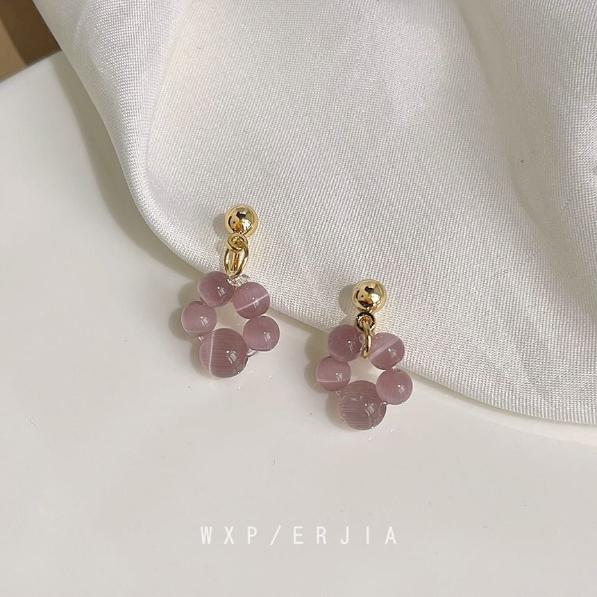 Earring Beaded Gemstone Clip-On Drop