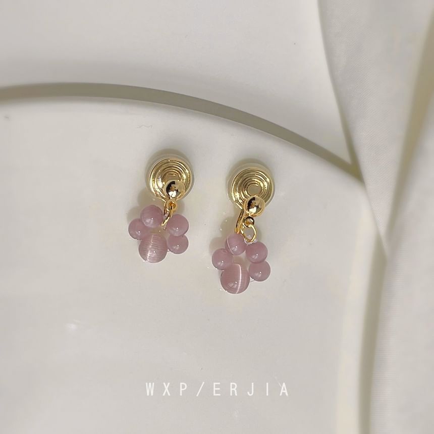 Earring Beaded Gemstone Clip-On Drop