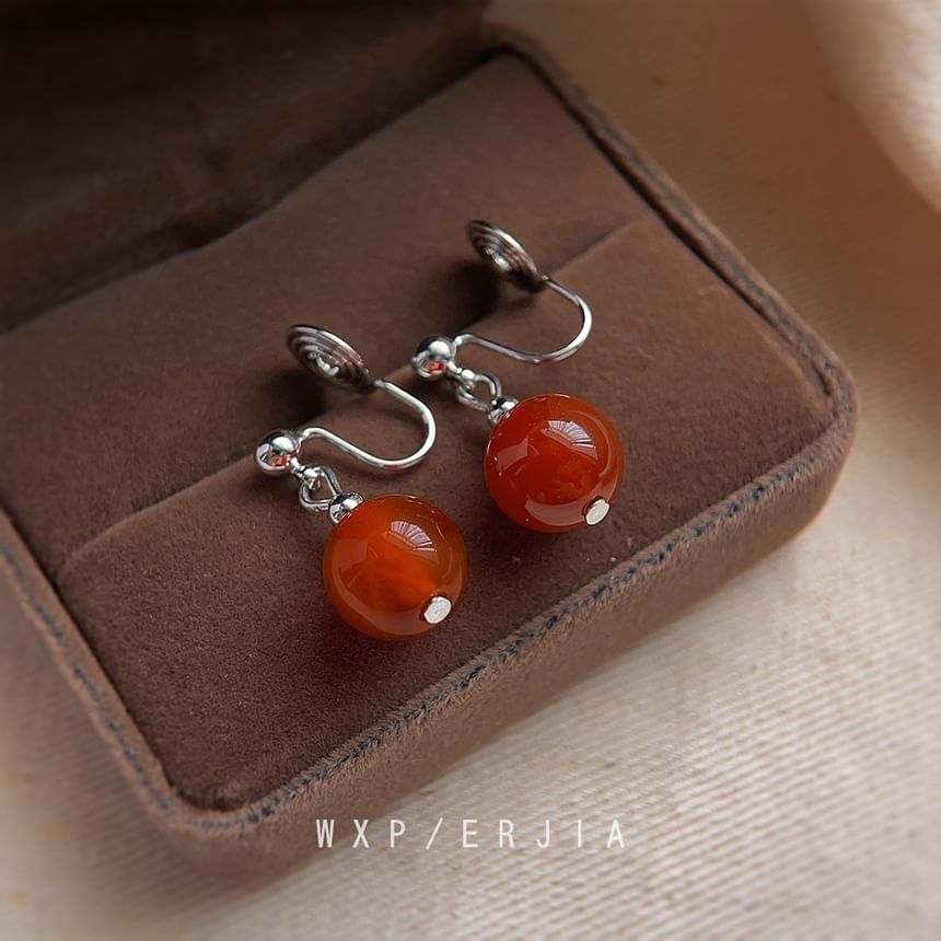 Clip-On Drop Earring Gemstone