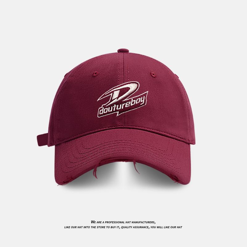 Lettering Cap Embroidered Baseball Distressed