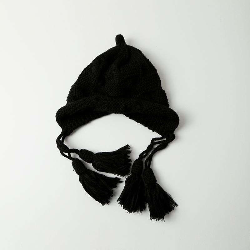 Tasseled Hat Bonnet Knit