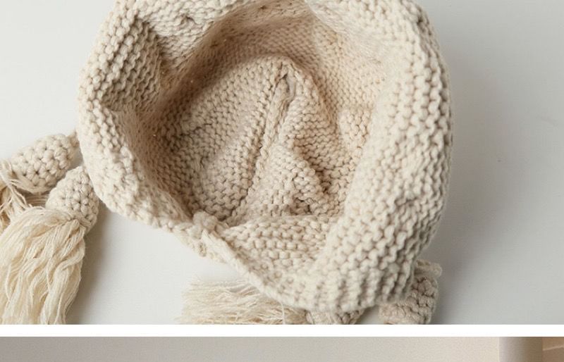 Tasseled Hat Bonnet Knit