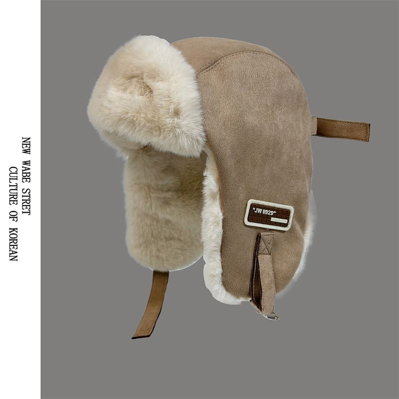 Hat Trapper Fleece-Lined Faux Suede
