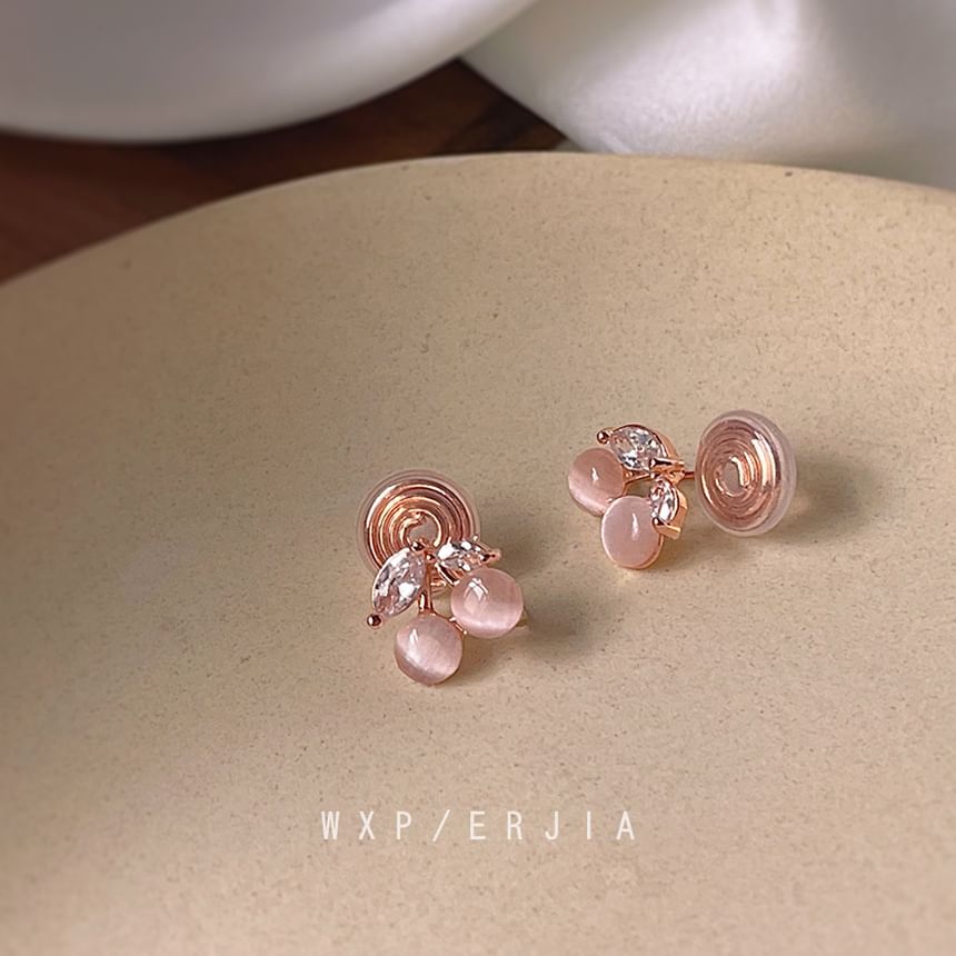 Cherry Alloy Ear Cuff Eye Faux Rhinestone Stone Cat