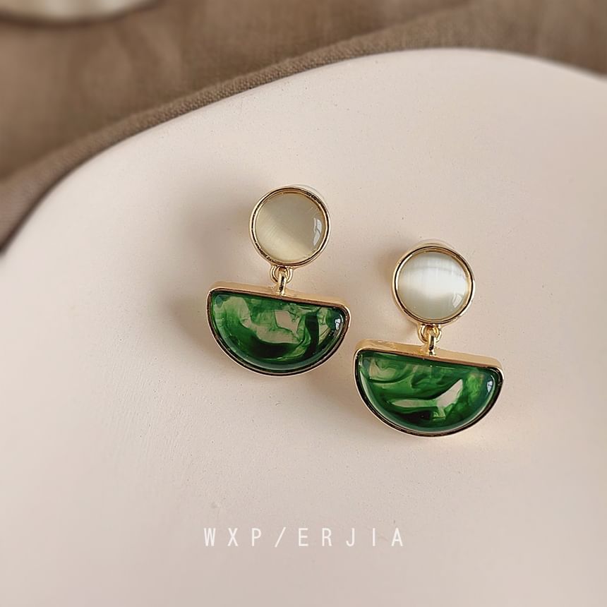 Faux Drop Gemstone Earring Geometric Alloy