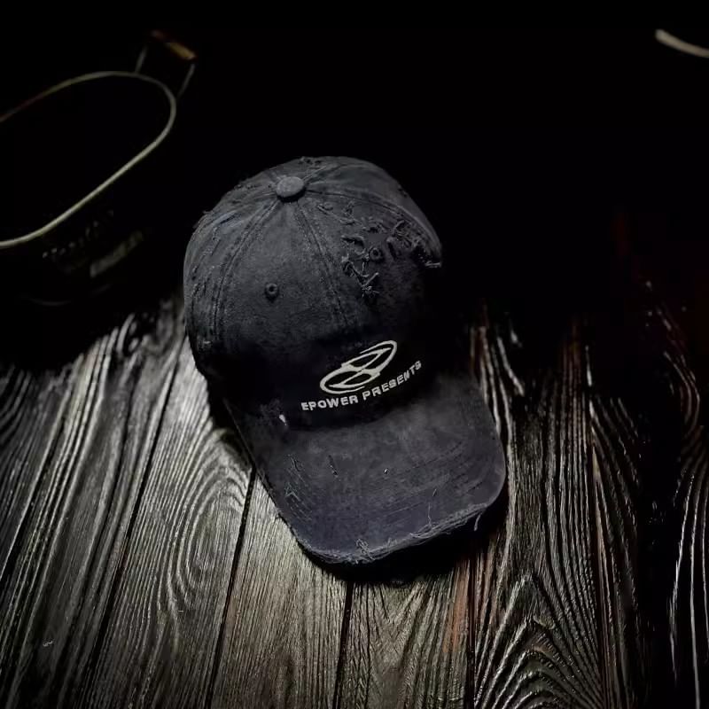 Cap Distressed Embroidered Baseball Lettering