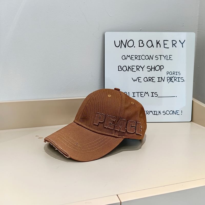 Baseball Distressed Lettering Applique Cap