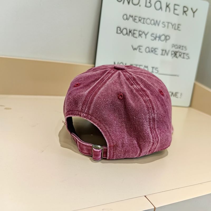 Baseball Lettering Cap Washed Embroidered