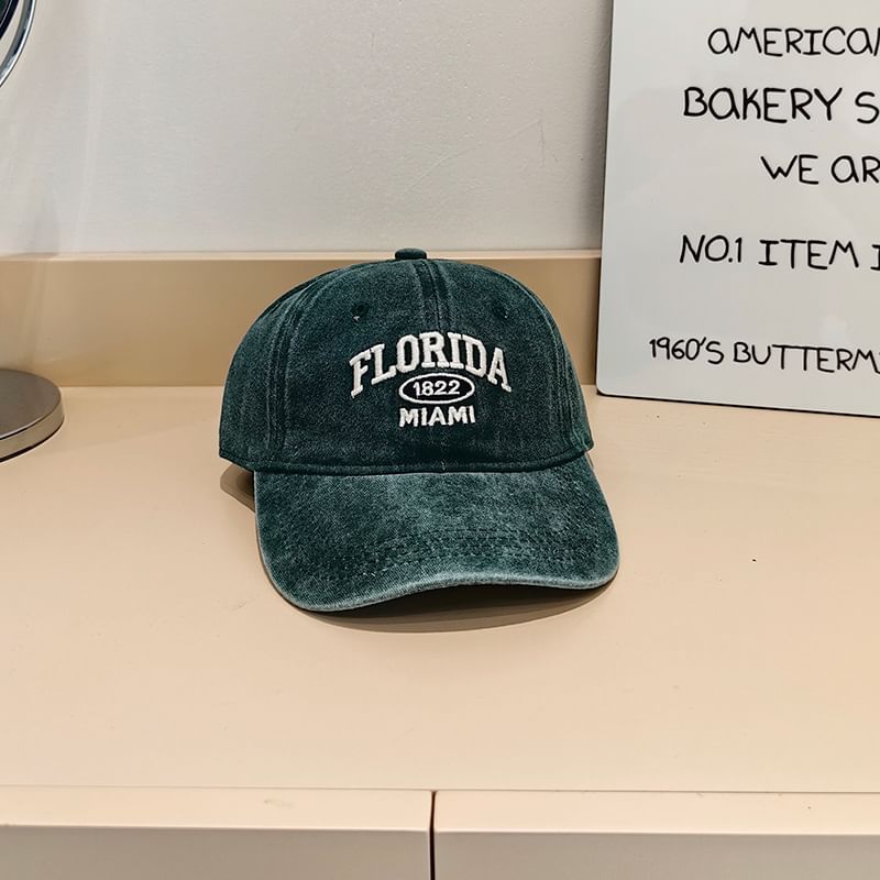 Baseball Lettering Cap Washed Embroidered