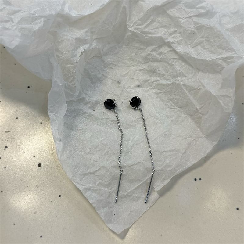Threader Rhinestone Earring Alloy