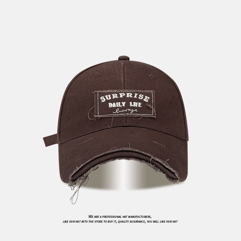 Applique Distressed Cap Baseball Lettering