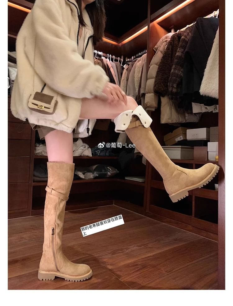 Boots Over-the-Knee Fleece-Lined