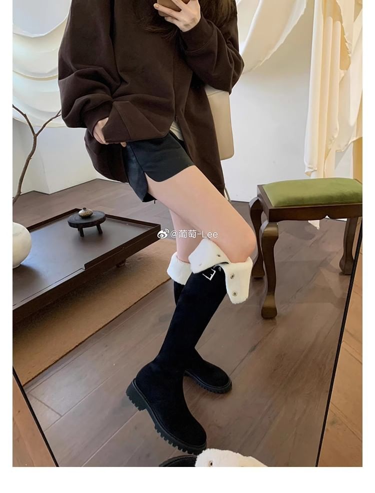 Boots Over-the-Knee Fleece-Lined