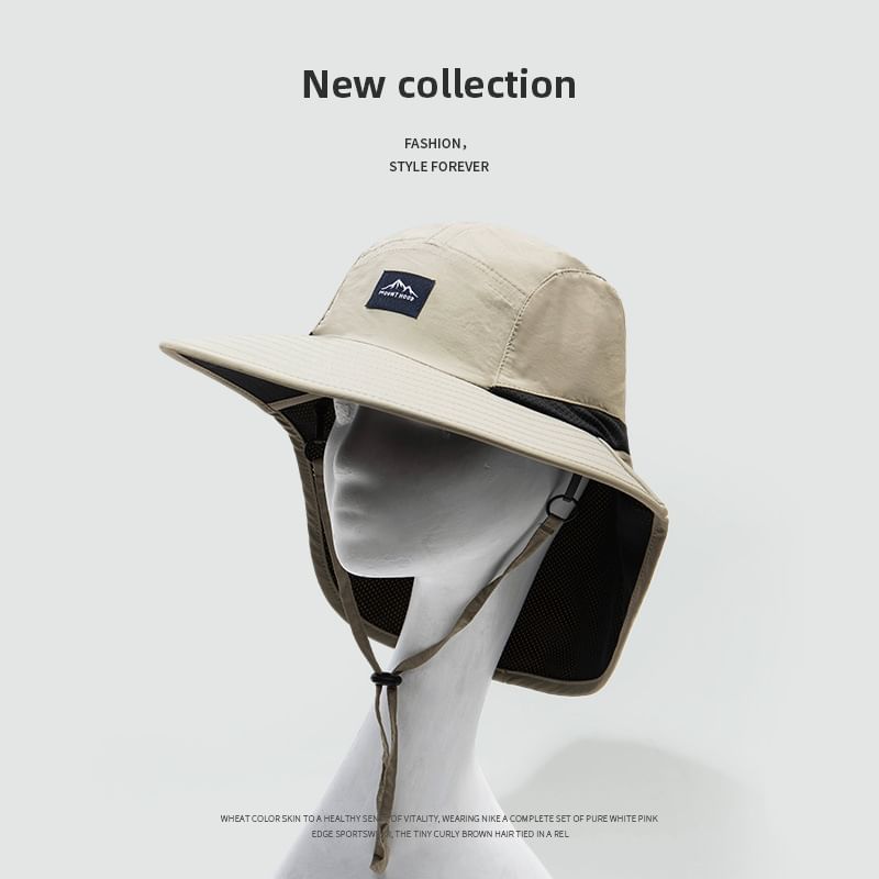 SampleApplique Boonie Hat with Sun Protection Neck Flap