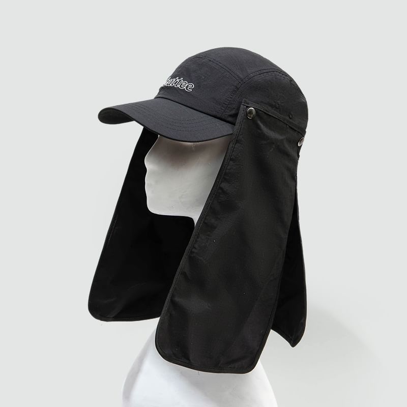 SampleLettering Embroidered Baseball Cap with Sun Protection Neck Flap