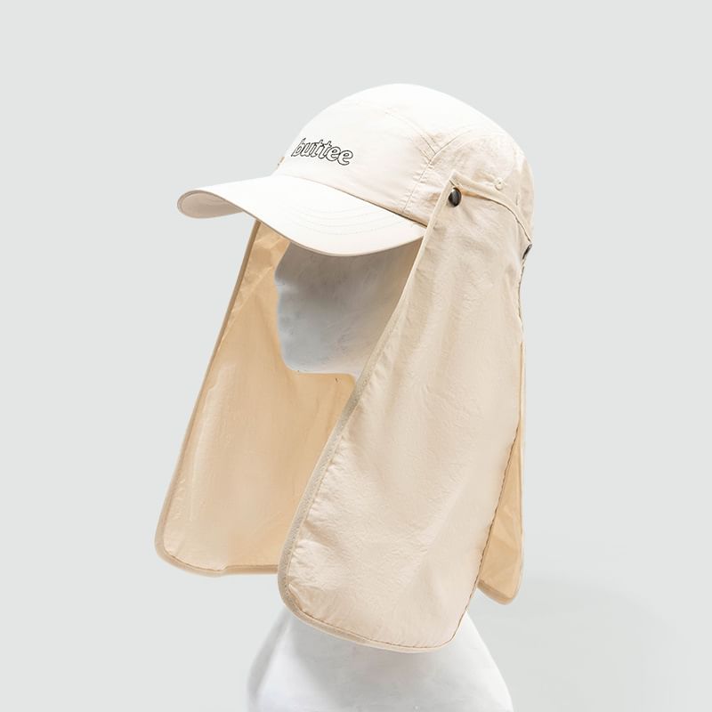 SampleLettering Embroidered Baseball Cap with Sun Protection Neck Flap